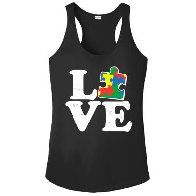 Autism Love Puzzle Piece Ladies PosiCharge Competitor Racerback Tank