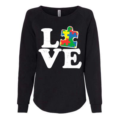 Autism Love Puzzle Piece Womens California Wash Sweatshirt