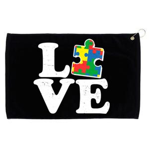 Autism Love Puzzle Piece Grommeted Golf Towel