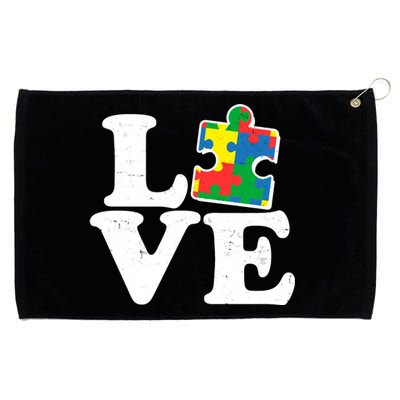 Autism Love Puzzle Piece Grommeted Golf Towel