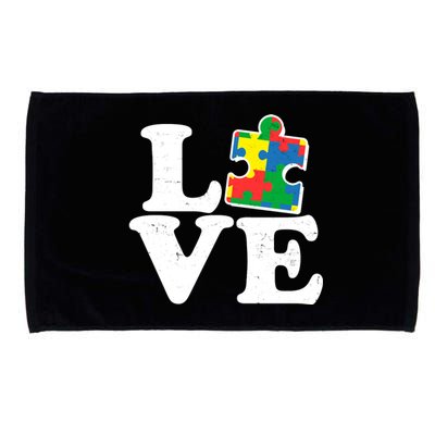 Autism Love Puzzle Piece Microfiber Hand Towel