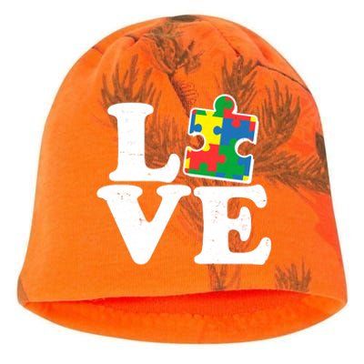 Autism Love Puzzle Piece Kati - Camo Knit Beanie