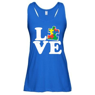 Autism Love Puzzle Piece Ladies Essential Flowy Tank