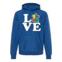 Autism Love Puzzle Piece Premium Hoodie