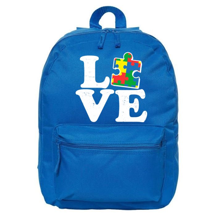 Autism Love Puzzle Piece 16 in Basic Backpack