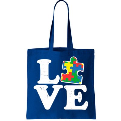 Autism Love Puzzle Piece Tote Bag