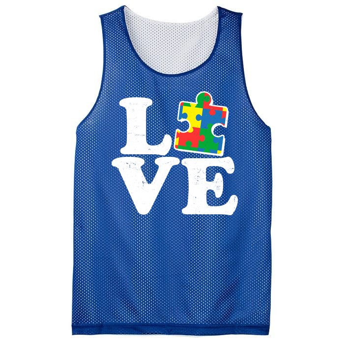 Autism Love Puzzle Piece Mesh Reversible Basketball Jersey Tank