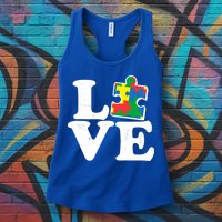 Autism Love Puzzle Piece Womens Tank Top