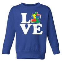 Autism Love Puzzle Piece Toddler Sweatshirt