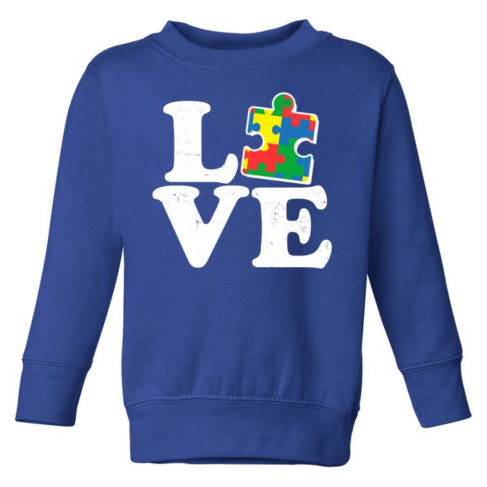 Autism Love Puzzle Piece Toddler Sweatshirt