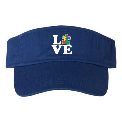 Autism Love Puzzle Piece Valucap Bio-Washed Visor