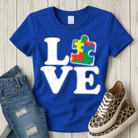 Autism Love Puzzle Piece Womens T-Shirt