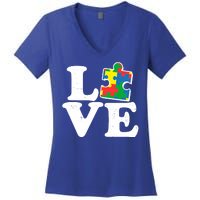 Autism Love Puzzle Piece Women's V-Neck T-Shirt