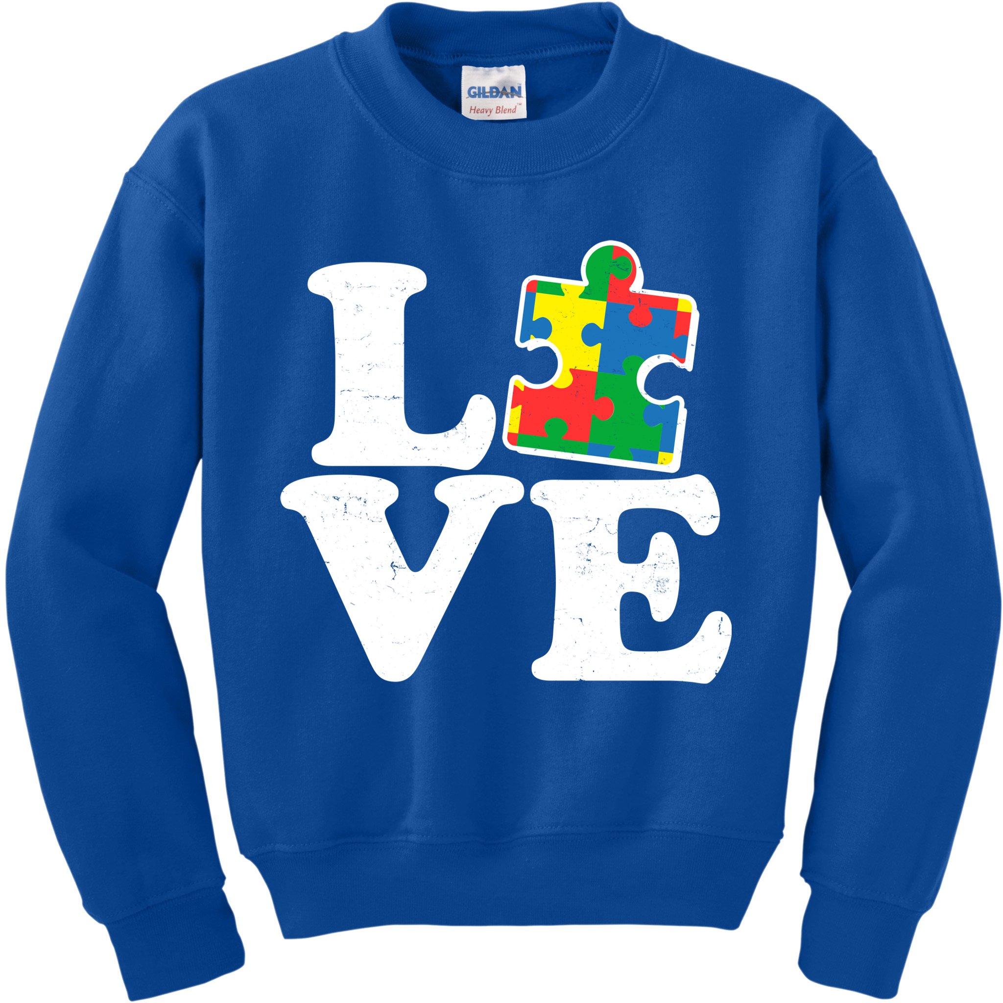 Autism Love Puzzle Piece Kids Sweatshirt