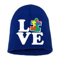 Autism Love Puzzle Piece Short Acrylic Beanie