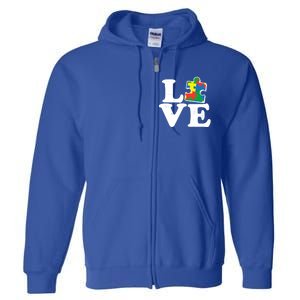 Autism Love Puzzle Piece Full Zip Hoodie