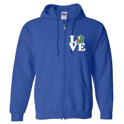 Autism Love Puzzle Piece Full Zip Hoodie