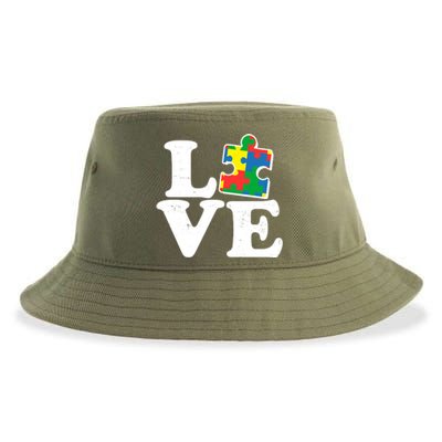 Autism Love Puzzle Piece Sustainable Bucket Hat