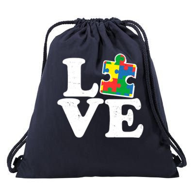 Autism Love Puzzle Piece Drawstring Bag