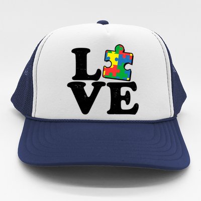 Autism Love Puzzle Piece Trucker Hat