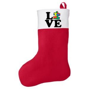 Autism Love Puzzle Piece Felt Holiday Christmas Stocking