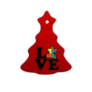 Autism Love Puzzle Piece Ceramic Tree Ornament