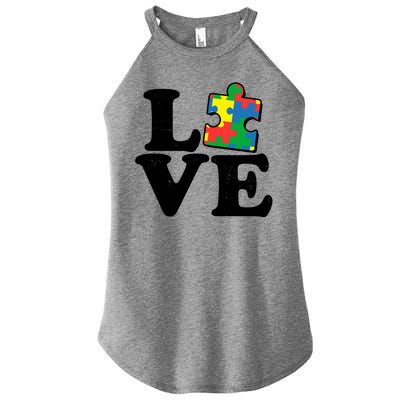 Autism Love Puzzle Piece Women's Perfect Tri Rocker Tank