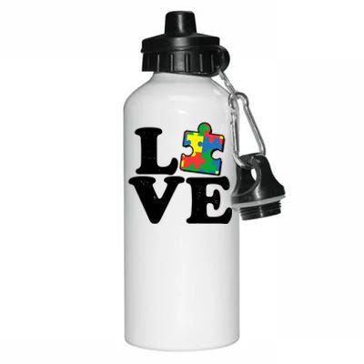 Autism Love Puzzle Piece Aluminum Water Bottle