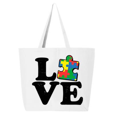 Autism Love Puzzle Piece 25L Jumbo Tote