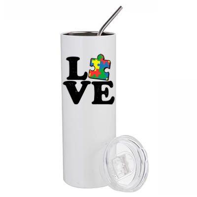 Autism Love Puzzle Piece Stainless Steel Tumbler