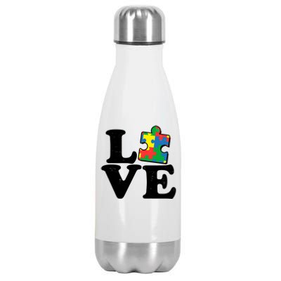 Autism Love Puzzle Piece Stainless Steel Insulated Water Bottle