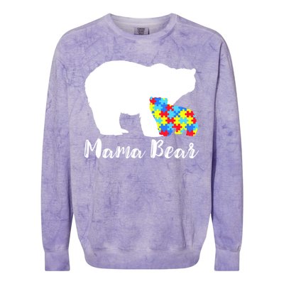 Autism Mama Bear Colorblast Crewneck Sweatshirt