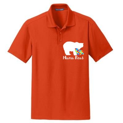 Autism Mama Bear Dry Zone Grid Polo