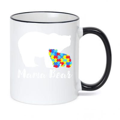 Autism Mama Bear 11oz Black Color Changing Mug