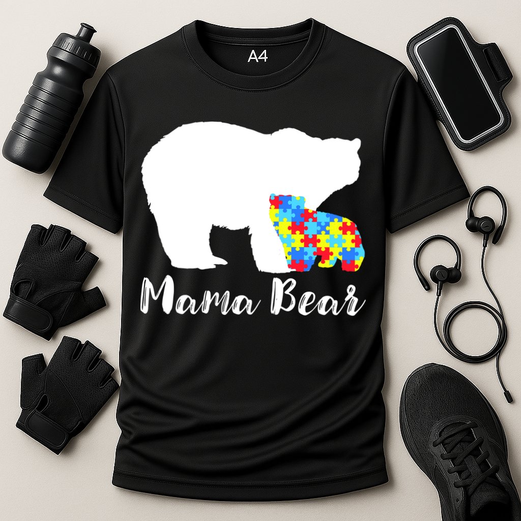 Autism Mama Bear Cooling Performance Crew T-Shirt