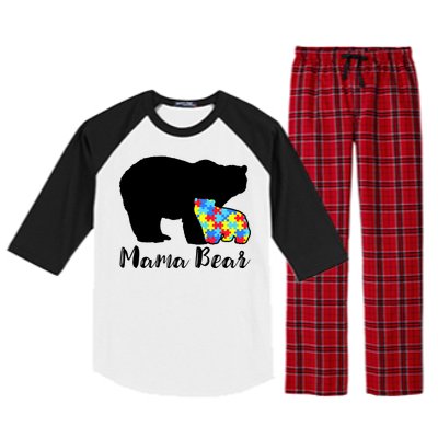 Autism Mama Bear Raglan Sleeve Pajama Set