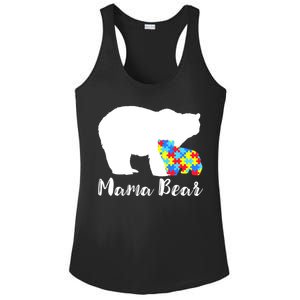 Autism Mama Bear Ladies PosiCharge Competitor Racerback Tank