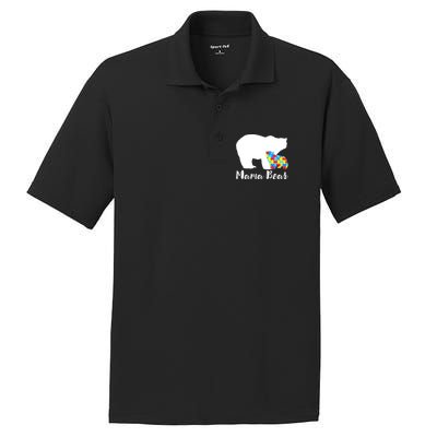 Autism Mama Bear PosiCharge RacerMesh Polo