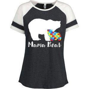 Autism Mama Bear Enza Ladies Jersey Colorblock Tee