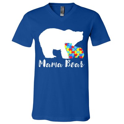 Autism Mama Bear V-Neck T-Shirt