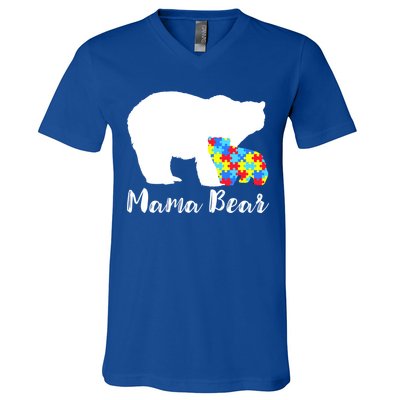 Autism Mama Bear V-Neck T-Shirt