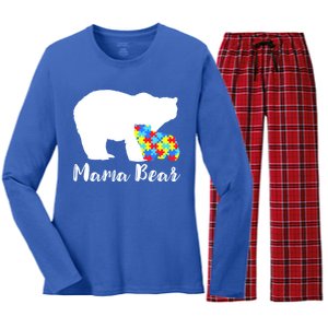 Autism Mama Bear Women's Long Sleeve Flannel Pajama Set 