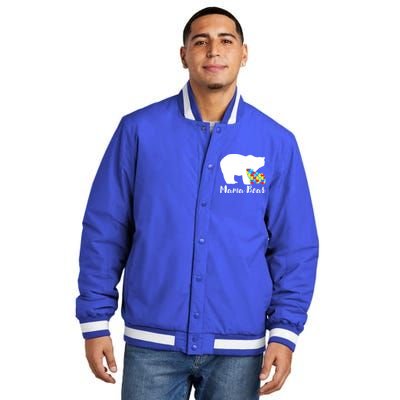 Autism Mama Bear Insulated Varsity Jacket