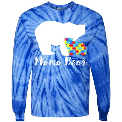 Autism Mama Bear Tie-Dye Long Sleeve Shirt