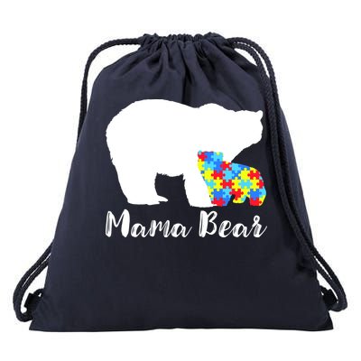 Autism Mama Bear Drawstring Bag