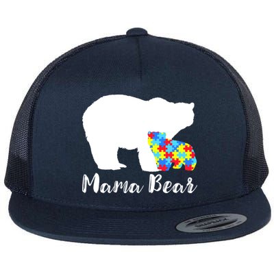 Autism Mama Bear Flat Bill Trucker Hat