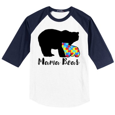 Autism Mama Bear Baseball Sleeve Shirt