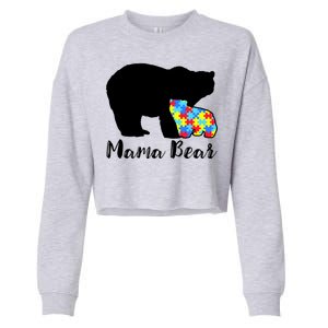 Autism Mama Bear Cropped Pullover Crew