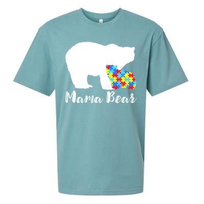 Autism Mama Bear Sueded Cloud Jersey T-Shirt