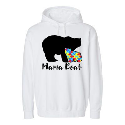 Autism Mama Bear Garment-Dyed Fleece Hoodie